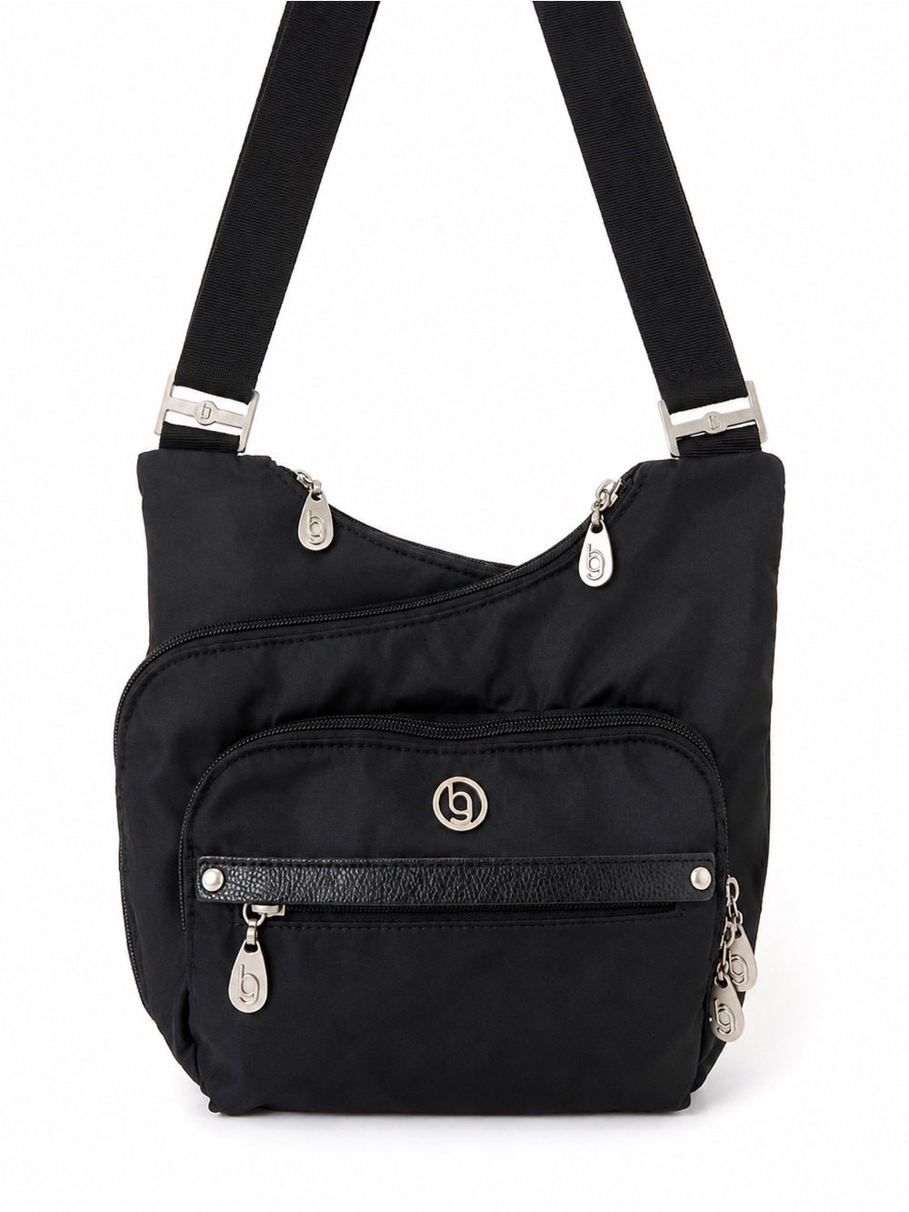 Baggallini Charlotte RFID Crossbody Bag Black Nylon Travel Organizer Purse